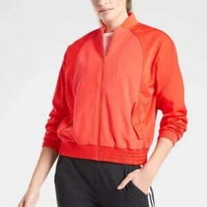 Athleta Jacket Zion Microfleece Zip Front Unlined Lightweight Bomber Size Small